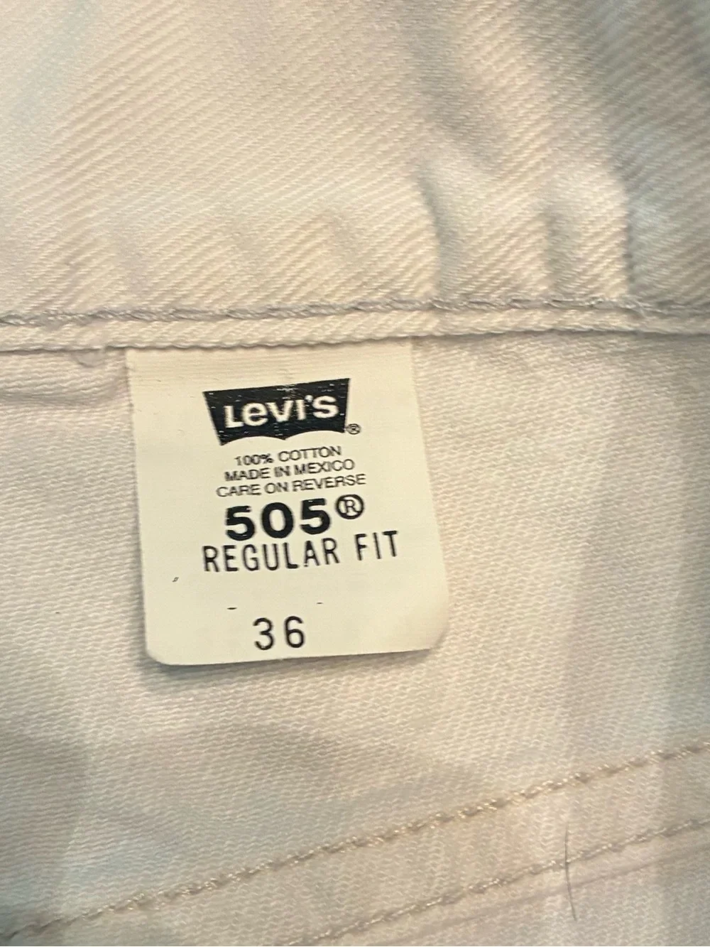 Vintage Y2K Men’s Levi's 505 Denim Jean Shorts, White, Size 36